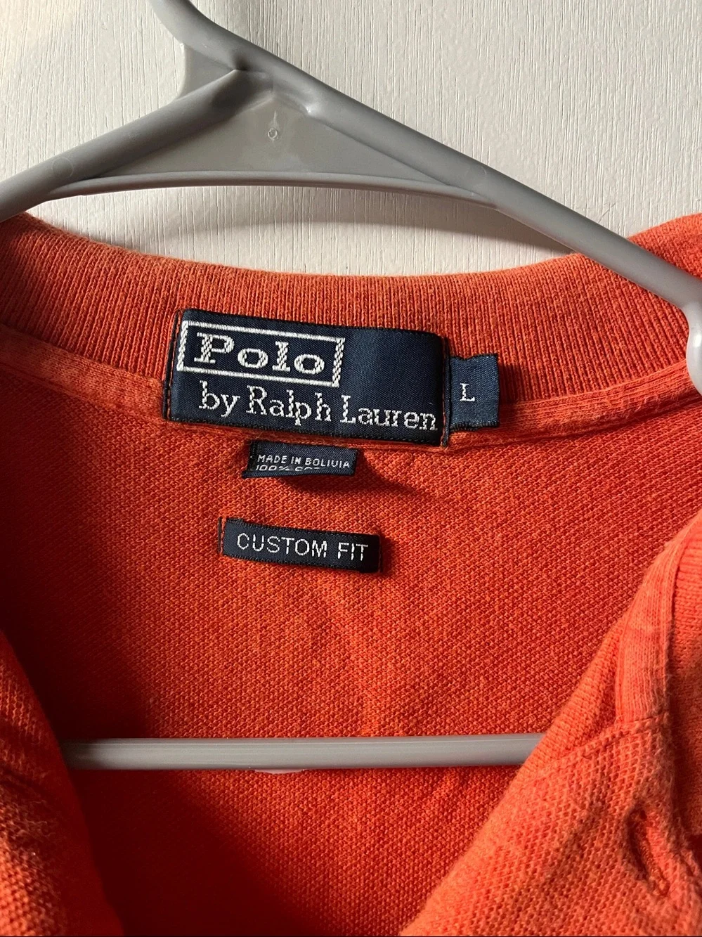 Ralph Lauren Orange Polo with Green Pony Embroidery